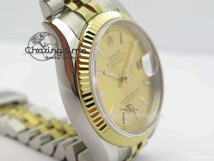 0415 MultiPurpose DateJust 116234 BP Best Edition SS YG Gold Dial On SS Bracelet A2824 V 3942